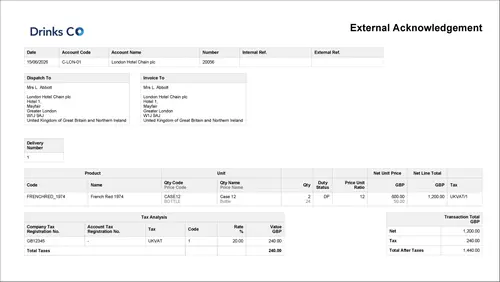 Document generated from ERP